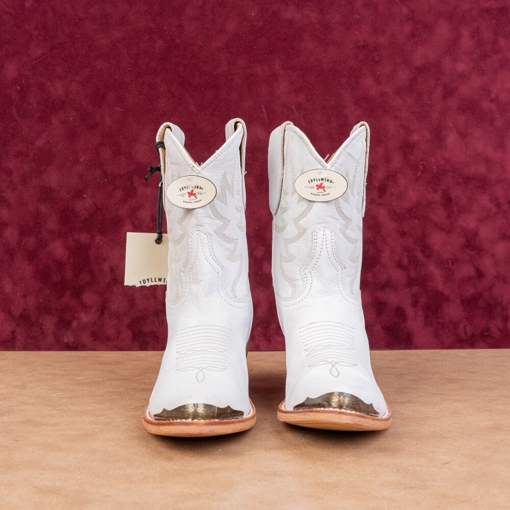 Idyllwind Women Wheels White Leather Western Cowboy Party Ankle Boots sz 7 - Picture 3 of 7